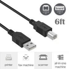 6ft USB Cable PC Cord for TASCAM US-2000 US-1800 US-1641 Audio MIDI Interface