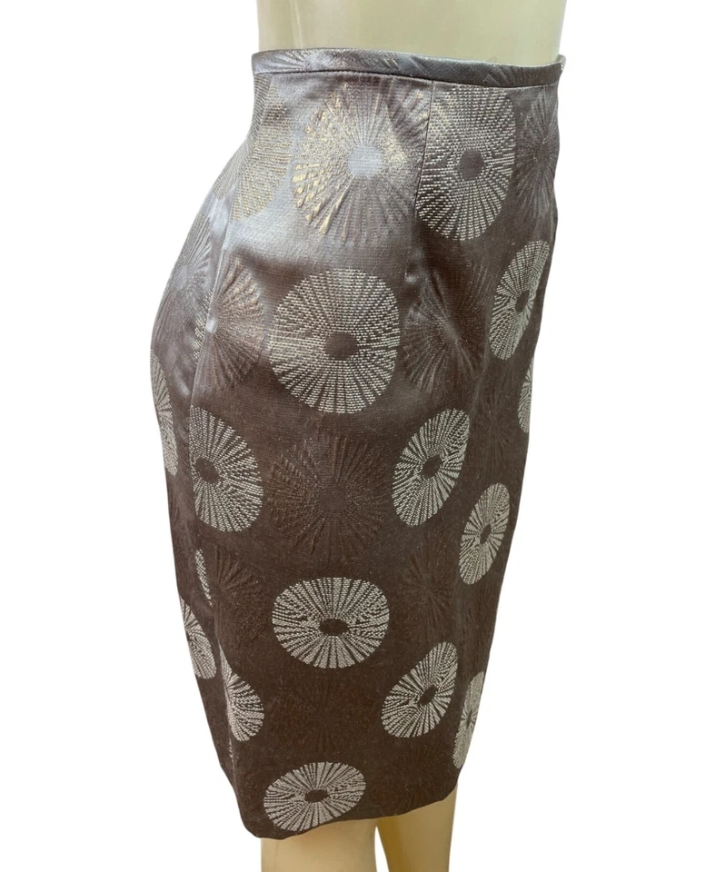Falda lápiz brocado marrón y dorado Adrianna Papell Evening Essentials talla 6 Foto 2 de 4