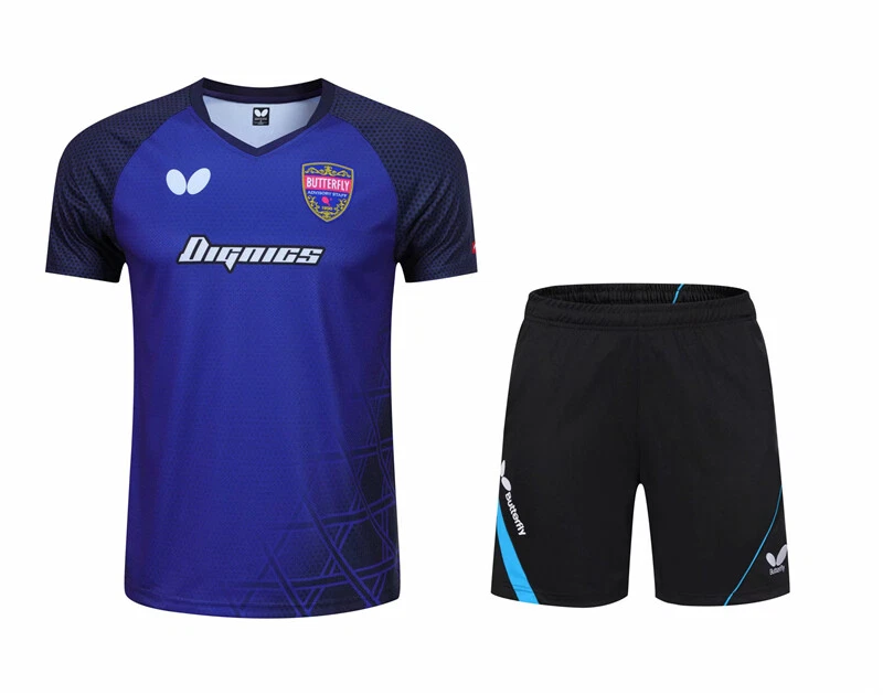 Nuevo Butterfly Tenis de Mesa Camiseta y Pantalones Cortos Traje Deportivo Secado Rápido Adulto Niño Foto 2 de 4