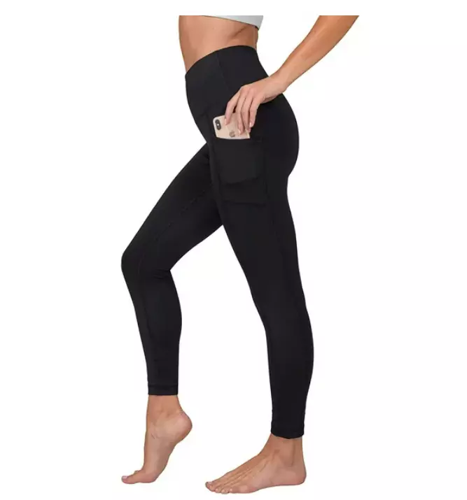 90 Degree By Reflex High Waist Squat Proof Yoga Capris with Side Pocket (S)