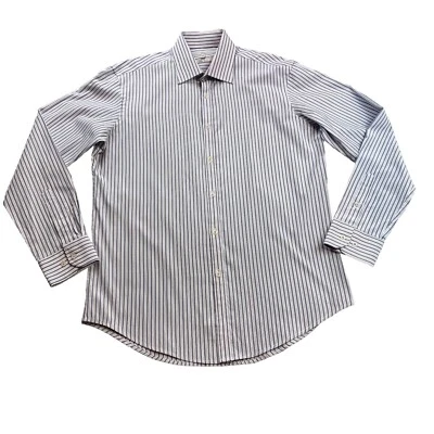 Next Mens Striped Shirt Size Small Blue & White Long Sleeve Button Up 15 inch - Image 1 of 4