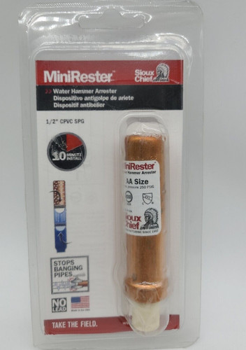 MiniRester Sioux Chief  1/2" Male CPVC Water Hammer Arrester - 660-V82B 660-V82