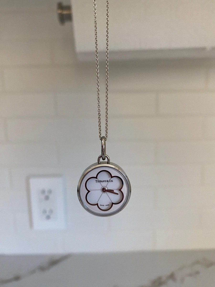 Tiffany clock best sale necklace