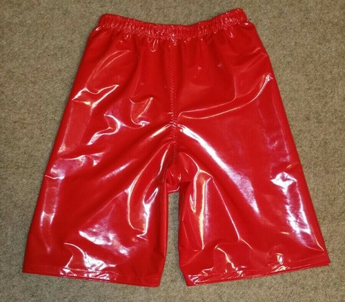 Pro Wrestling Red Pleather Baggy SHORTS 