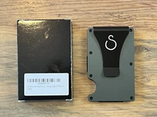 Selvesto Slim Wallet / Money Clip - Titanium Olive Green-NEW-FREE SHIPPING