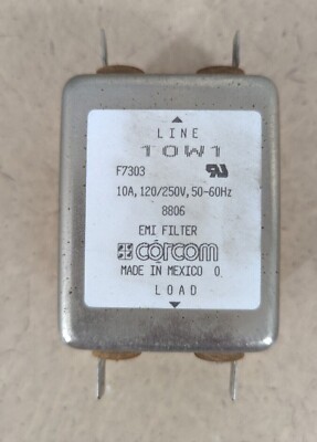 CORCOM EMI Filter Model: F7303 10W1 10A 120/250V 50-60Hz