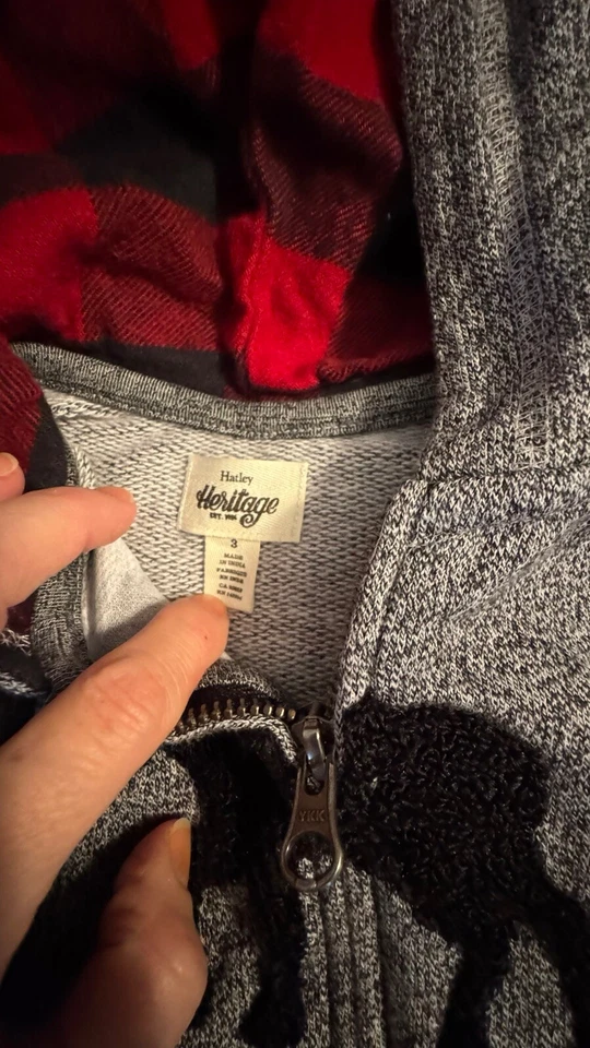 Hatley Heritage Moose con capucha cremallera talla 3 Foto 2 de 4