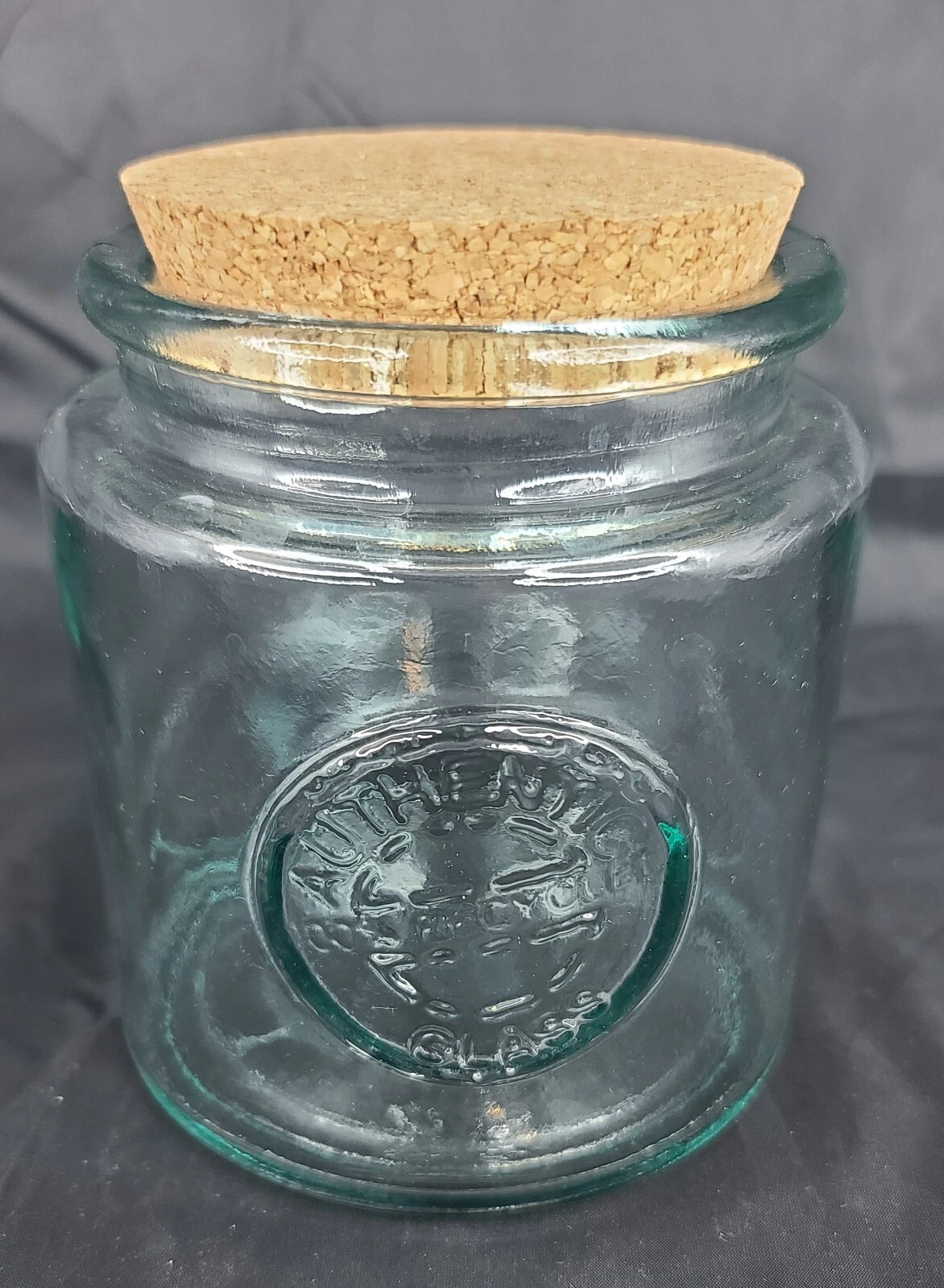 Authentic Recycled Glass Jar Cannister Cork Lid 5'x6"