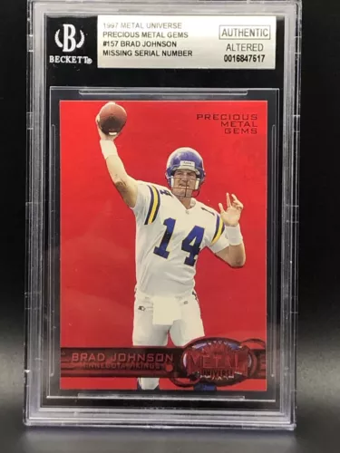 1997 METAL UNIVERSE PRECIOUS METAL GEMS RED PMG #157 BRAD JOHNSON BGS AUTHENTIC