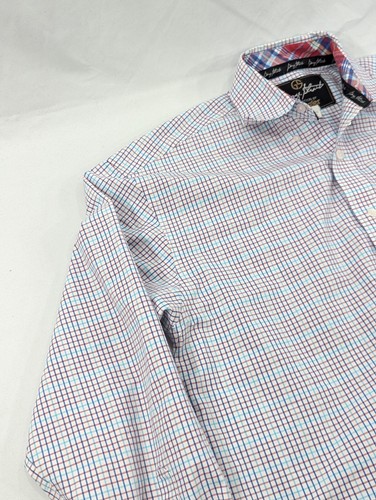 Wrangler George Straight Long Sleeve Button Shirt Men's M Blue Teal Plaid - Picture 2 of 9