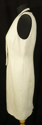 Hobbs Flax Linen Oatmeal Beige Linen Formal Pencil Shift Summer Dress Uk 12 Eu 4 - Picture 6 of 11