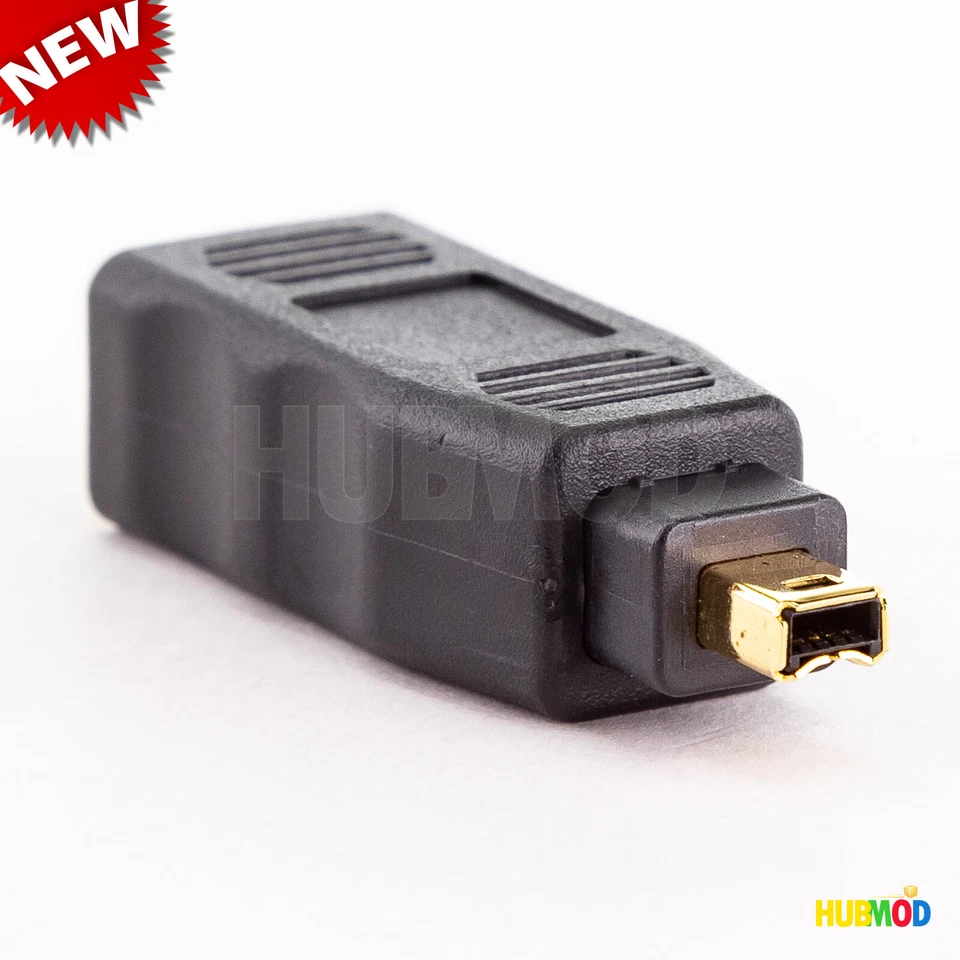 2x GE 24K GOLD Plated Female 6 Pin to 4 Pin Male F/M FIREWIRE IEEE 1394 Adapter - Image 3 of 3