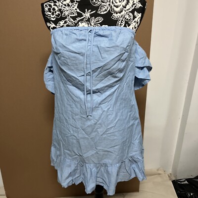 boohoo dress Size 11/12 Large Light Blue Short Frilly Sleeves | eBay boohoo dress Size 11/12 Large Light Blue Short Frilly Sleeves | eBay