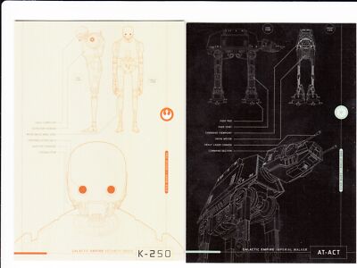 2016 Star Wars Rogue One Series 1 Blueprints of Ships & Vehicles Set 8 Cards