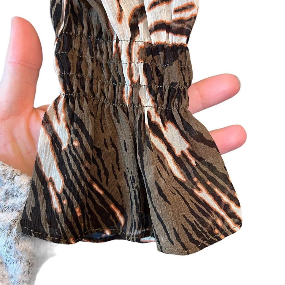 Blusa envolvente Ellen Tracy nueva con etiquetas para mujer seda peplum talla 6 verde llama negra blanca NUEVA Foto 4 de 4