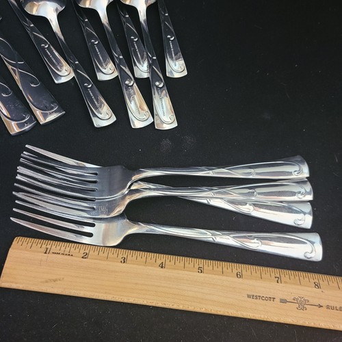 Towle Living Blossom 27 Piece Flatware Set Knives Forks Spoons Stainless - Picture 18 of 21