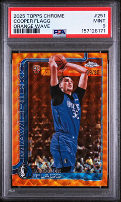 Topps Chrome 2025-26 Cooper Flagg RC #251 Orange Wave Refractor /25 PSA 9