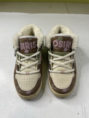 Vintage Y2K Osiris South Bronx Girls Fur Pink Brown Green Womens Size 10 Skater
