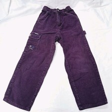 VTG OshKosh Bgosh Purple Floral Embroided Corduroy Carpenter Pants SZ 6 90s Y2k