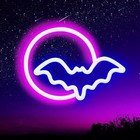 Neon Signs, Moon and Bat Led Neon Lights, Neon Light Sign
