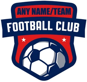 Personalised Football Team Badge Vinyl Sticker Self Adhesive Any Club Custom