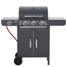 Outsunny Gas Barbecue Grill 3+1 Burner Garden BBQ w/ Large Cooking Area