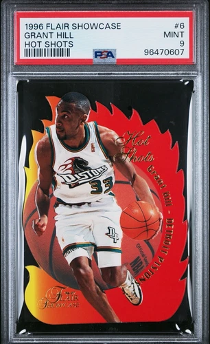 Grant Hill 1996 Flair Showcase 6 Hot Shots PSA 9 SUPER RARE POP 9, Only 2 PSA 10