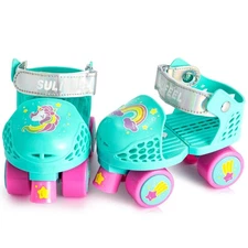Kids Adjustable Quad Roller Skates,Toddler Beginner for Girls and Boys Age 2-5