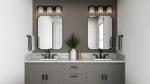 Quoizel RAY8624 Gray 3 Light 24"W Vanity Light - Black - Picture 3 of 7