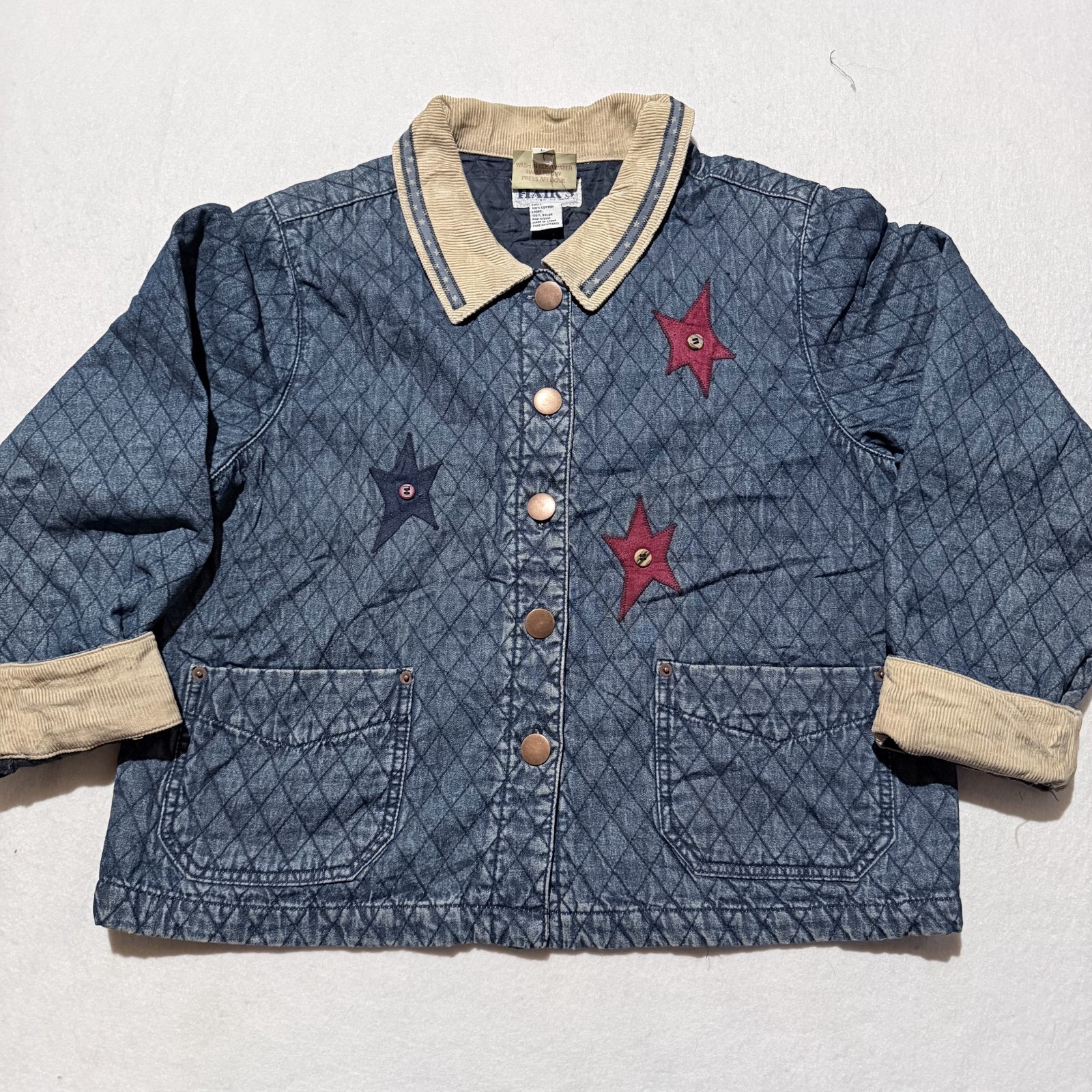 Vintage Quilted Denim Patchwork Jacket Haik’s Wom… - image 3