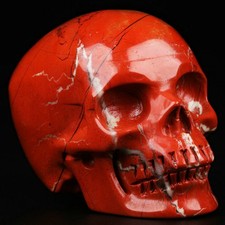 2.0" Red Jasper Carved Crystal Skull, Realistic, Crystal Healing
