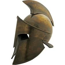 Gold Gladiator Helmet Brass Finish Cold-Rolled Steel And Leather Liner - 910984