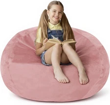 lilanoon 2FT Bean Bag Chair with Ultra Soft Velvet Cover Bean Bag