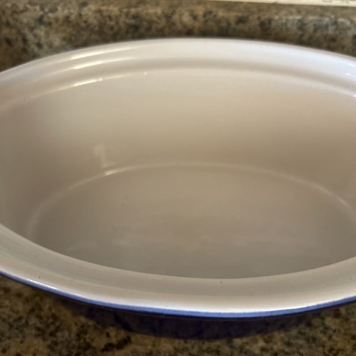 VTG EMILE HENRY FRANCE OVAL STEWPOT BAKER CASSEROLE WITH LID Cobalt Blue RARE - Picture 2 of 6