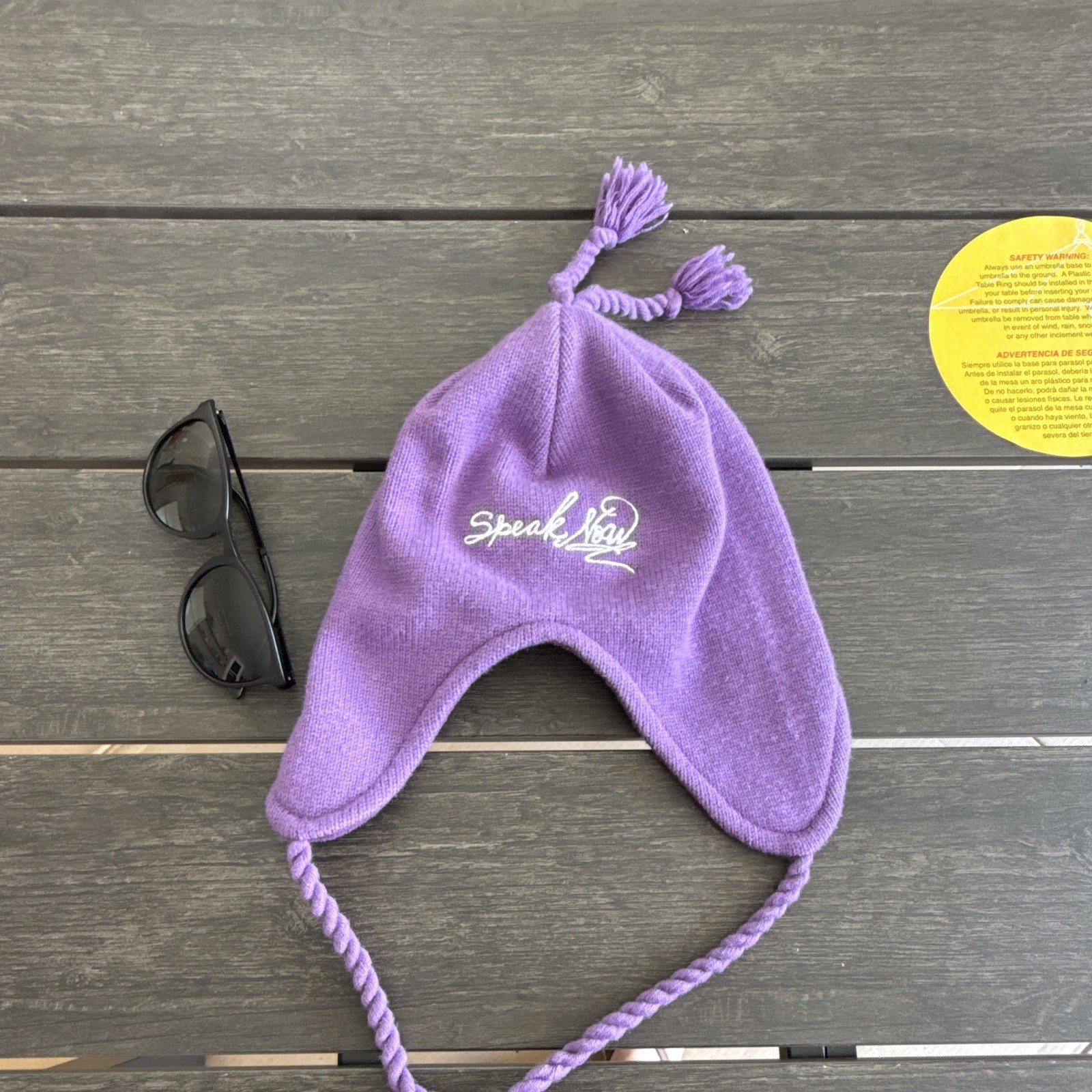 Taylor Swift Speak Now Purple Winter Hat Ear Flap Beanie Youth Kids Teen Rare image 5