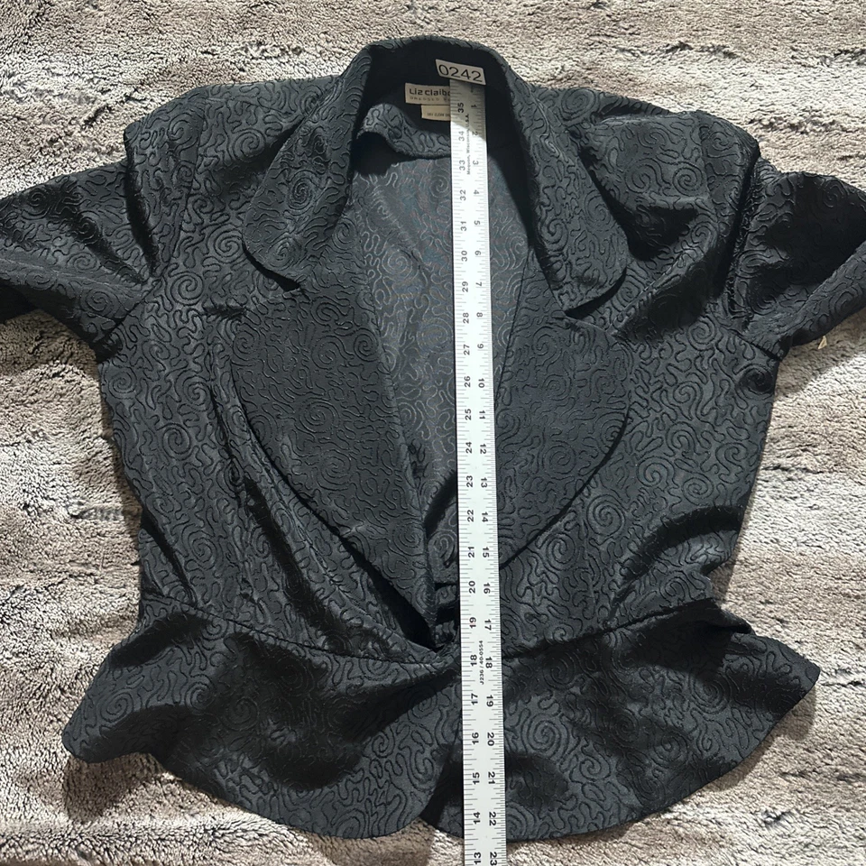 Blazer Vintage Liz Claiborne Mujer Falda Traje 8 Pequeño Negro Manga Larga Años 90’s Foto 4 de 4