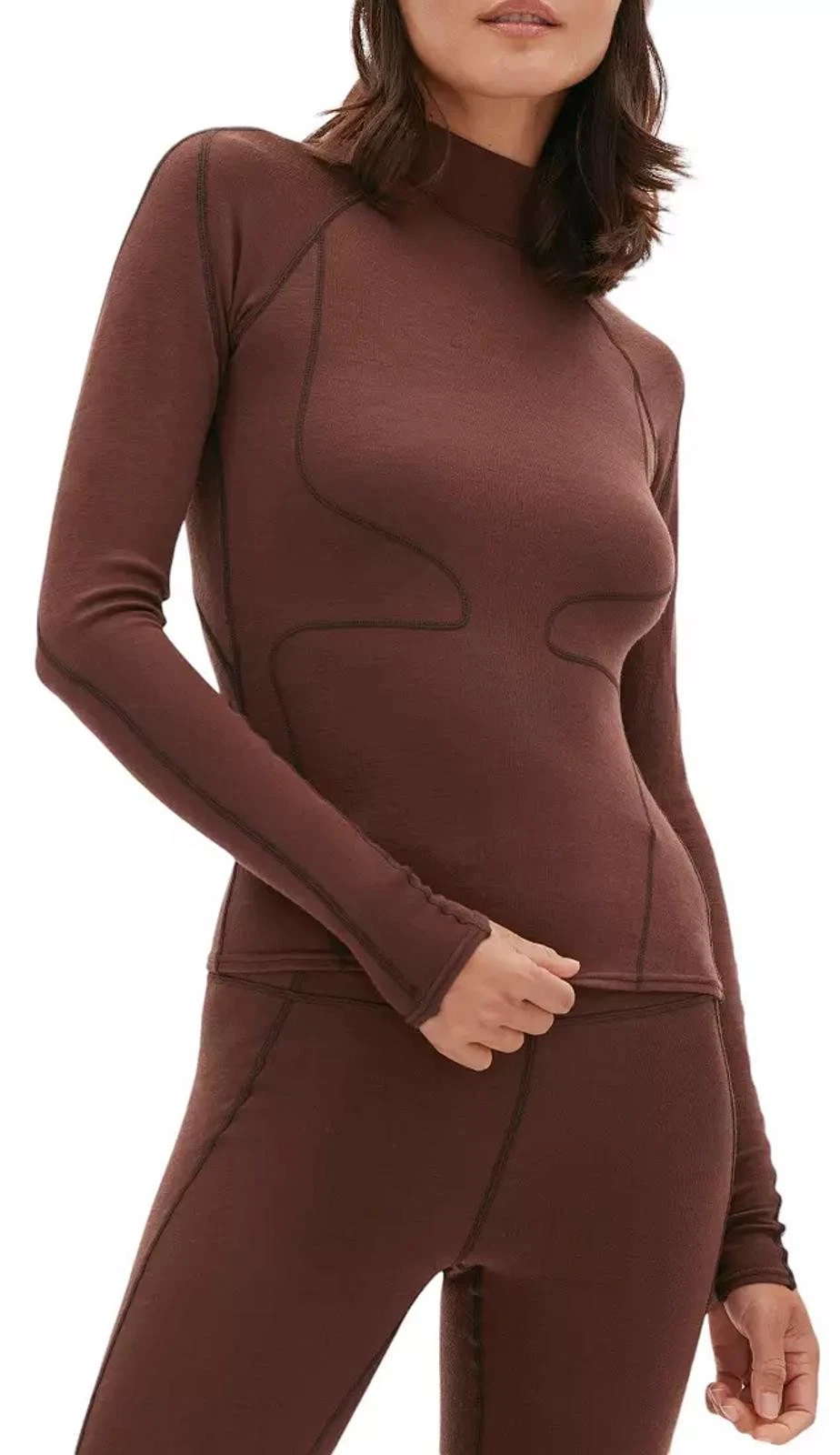 NWT $115 Halfdays Fay Merino Top Spiked Cocoa Women's Size XL