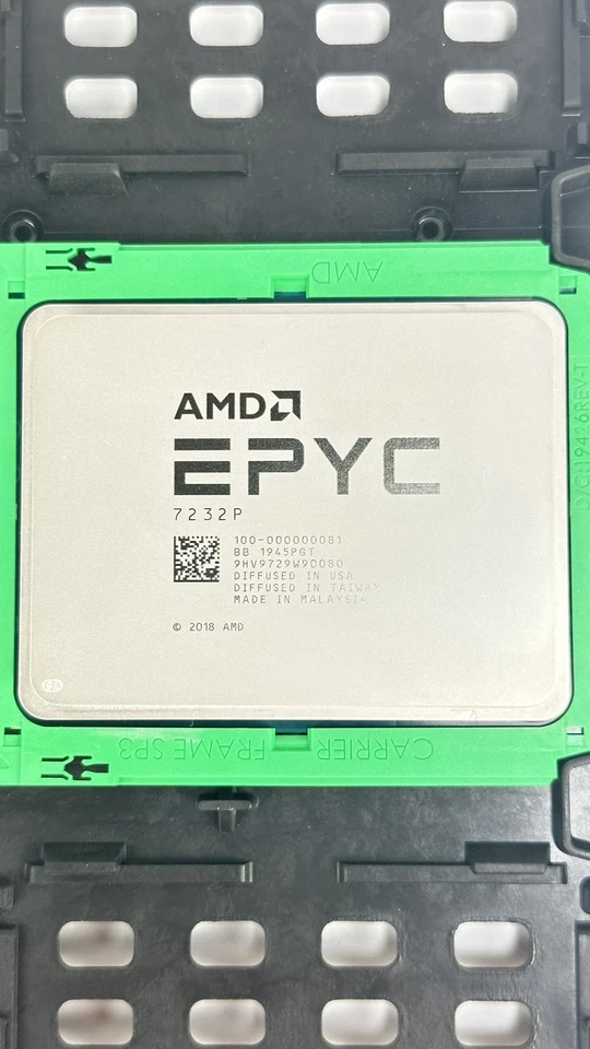 AMD Unlocked EPYC 7232P 3.1 GHz 8-core 32 MB Cache Socket SP3 100-000000081 120W - Image 2 of 3