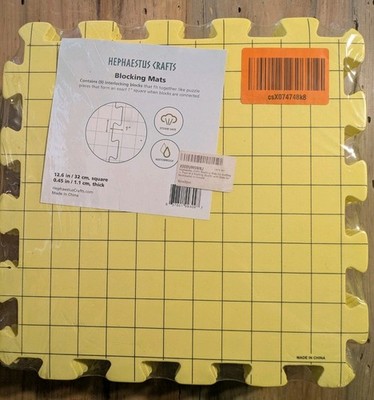 Hephaestus Crafts Blocking Mats for Knitting Pack of 9 Yellow Blocking Boards