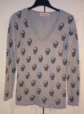 PHILOSOPHY REPUBLIC CLOTHING FASHION GRAU SELTEN SKULL CASMERE BLEND PULLOVER