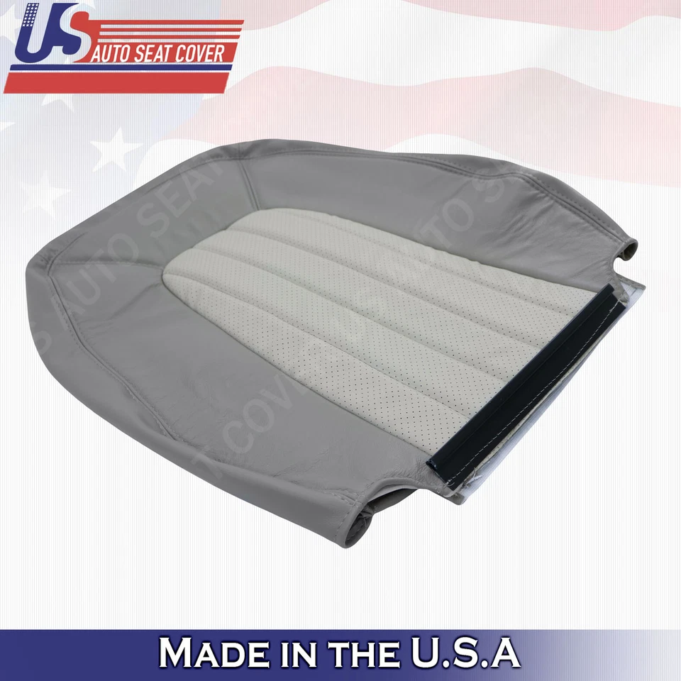 Серый перфорированный кожаный чехол для водителя Mercury Mountaineer 2002–2005 годов выпуска сверху снизу - Изображение 4 из 4