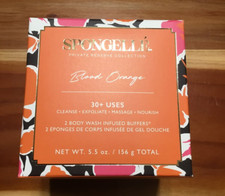 Spongelle BLOOD ORANGE DUO Set Of 2 Bath Infused Body Sponge Buffer 5.5oz New