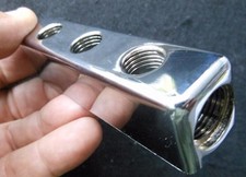 Fuel Block 3x2 Chrome Fb-3x2-4 Hot Rod Flathead Stromberg 97 Holley 94 Fuel Block 3x2 Chrome Fb-3x2-4 Hot Rod Flathead Stromberg 97 Holley 94