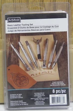 ArtMinds Basic Leather Tooling Set 8 Pieces With Instructions (New In Package)