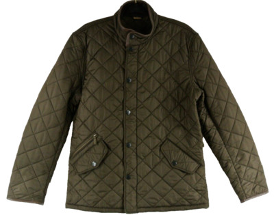 NEW, Barbour Men's Olive Brown Powell Quilted Jacket Size XXL #SJ1457