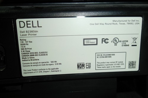 Dell B2360dn Workgroup Laser Printer Mono w/Duplexer USB Ethernet 256MB K2JJD - Picture 8 of 8