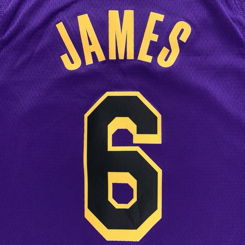 NWT Nike LeBron James Los Angeles Lakers #6 Purple Statement Swingman Jersey 36 - Picture 7 of 7