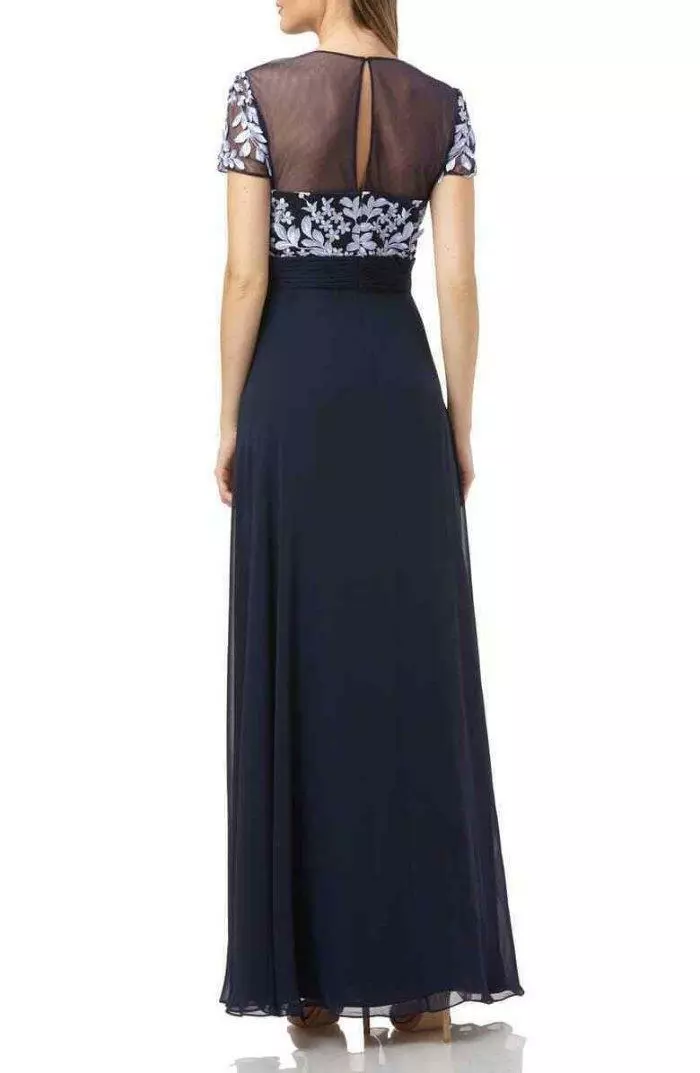 Js collection leaf sales embroidered gown