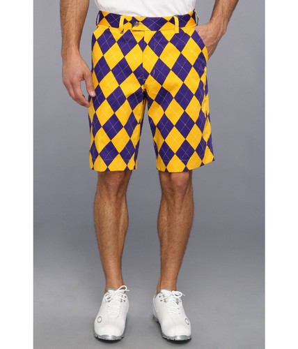 Loudmouth Golf Shorts Purple and Gold 