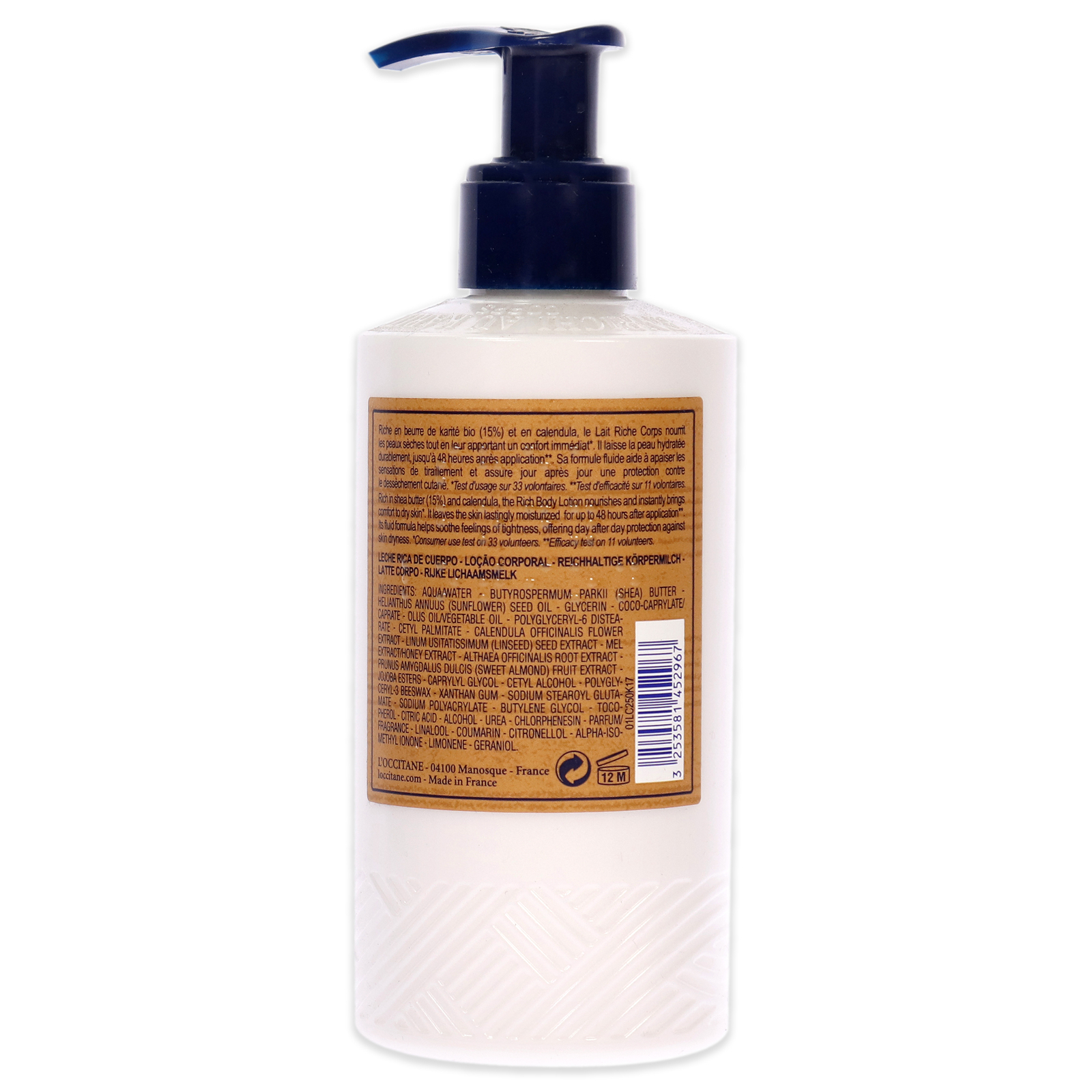 Shea Butter Rich Body Lotion by LOccitane for Unisex - 8.4 oz Body Lotion